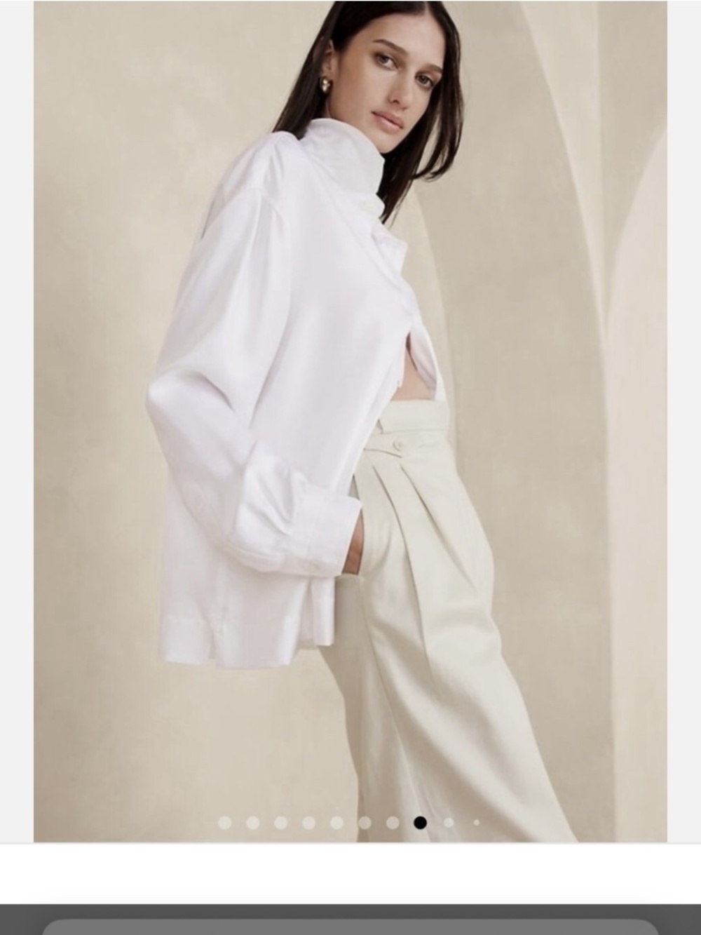 Size 10 NWT banana republic cream white wide leg pants